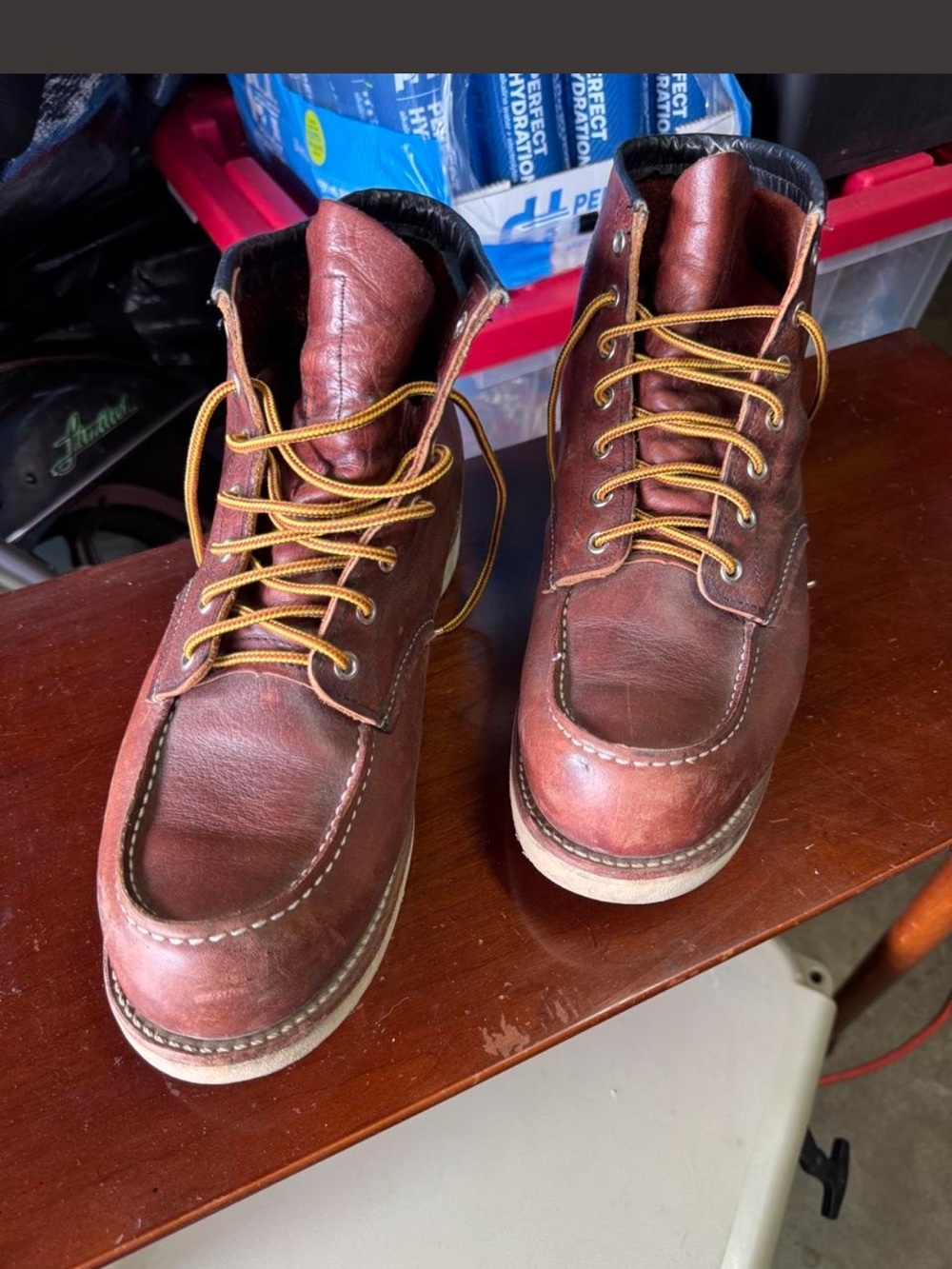 Red wing moc toe Briar size 11 EE Men's Brown Leather Lace-Up Work Boots - Picture 2 of 4